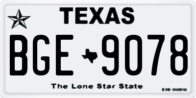 TX license plate BGE9078