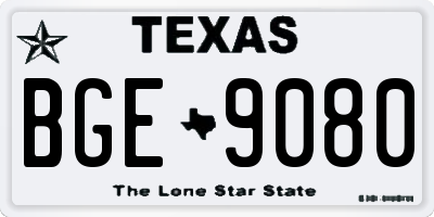 TX license plate BGE9080