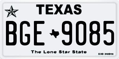 TX license plate BGE9085
