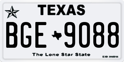 TX license plate BGE9088
