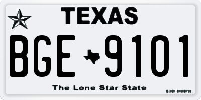 TX license plate BGE9101