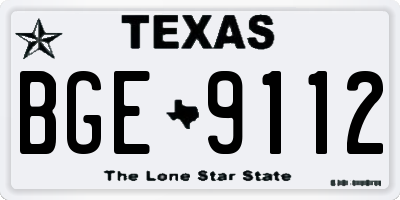 TX license plate BGE9112