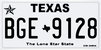 TX license plate BGE9128