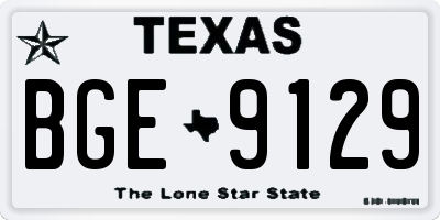 TX license plate BGE9129