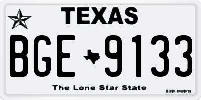 TX license plate BGE9133