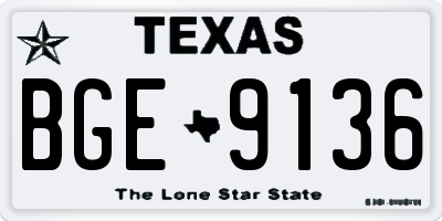 TX license plate BGE9136