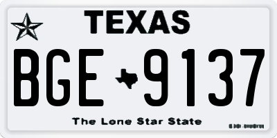 TX license plate BGE9137