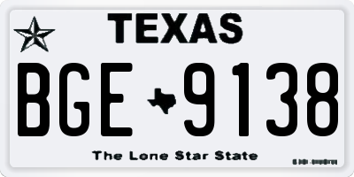 TX license plate BGE9138