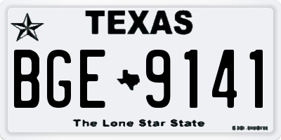 TX license plate BGE9141
