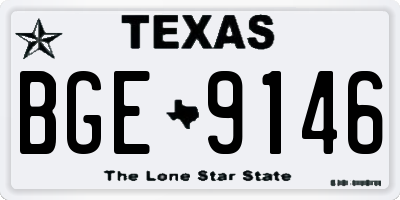 TX license plate BGE9146