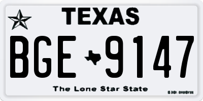 TX license plate BGE9147