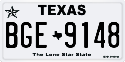 TX license plate BGE9148