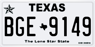 TX license plate BGE9149