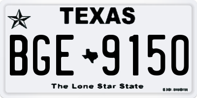 TX license plate BGE9150