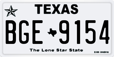 TX license plate BGE9154