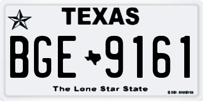 TX license plate BGE9161