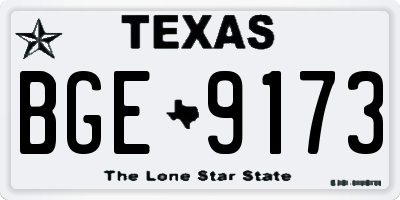TX license plate BGE9173