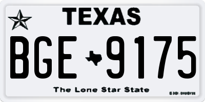 TX license plate BGE9175