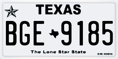 TX license plate BGE9185