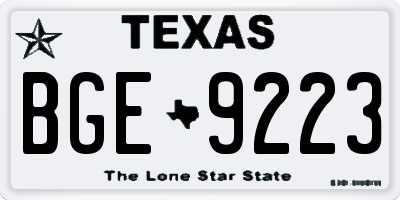 TX license plate BGE9223