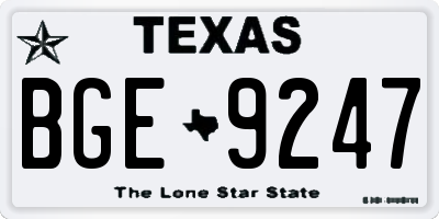 TX license plate BGE9247