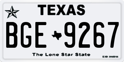 TX license plate BGE9267