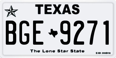 TX license plate BGE9271