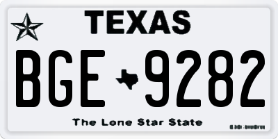 TX license plate BGE9282