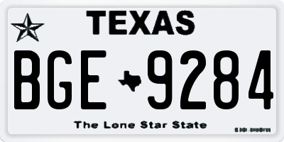 TX license plate BGE9284