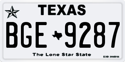 TX license plate BGE9287