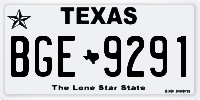 TX license plate BGE9291