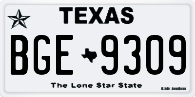 TX license plate BGE9309