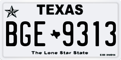 TX license plate BGE9313