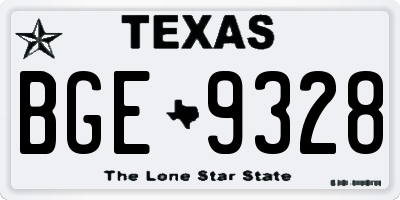 TX license plate BGE9328