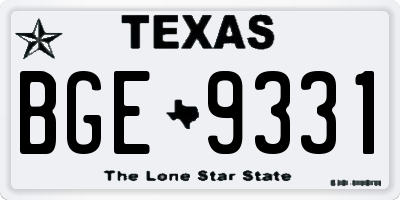 TX license plate BGE9331