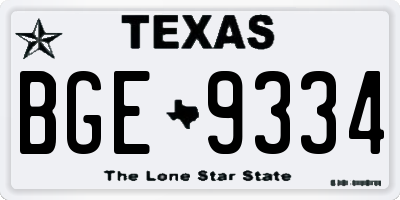 TX license plate BGE9334