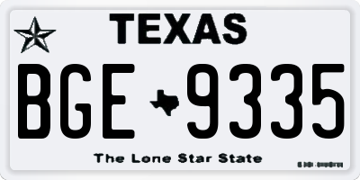 TX license plate BGE9335