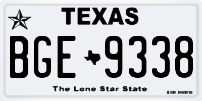TX license plate BGE9338