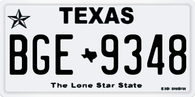 TX license plate BGE9348