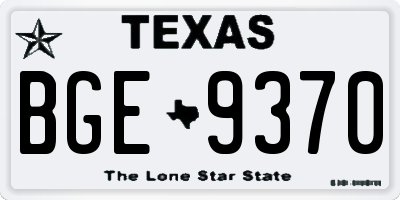 TX license plate BGE9370