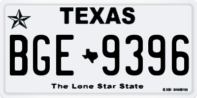 TX license plate BGE9396
