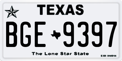TX license plate BGE9397