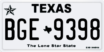 TX license plate BGE9398
