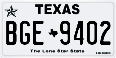 TX license plate BGE9402