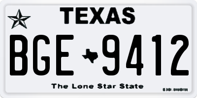 TX license plate BGE9412