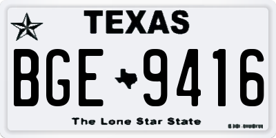 TX license plate BGE9416