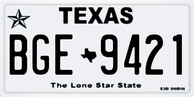 TX license plate BGE9421