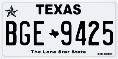 TX license plate BGE9425