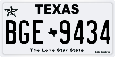 TX license plate BGE9434