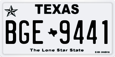 TX license plate BGE9441